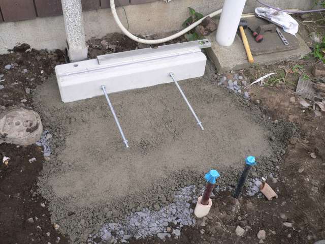 栃木小山　オール電化エコキュート土台